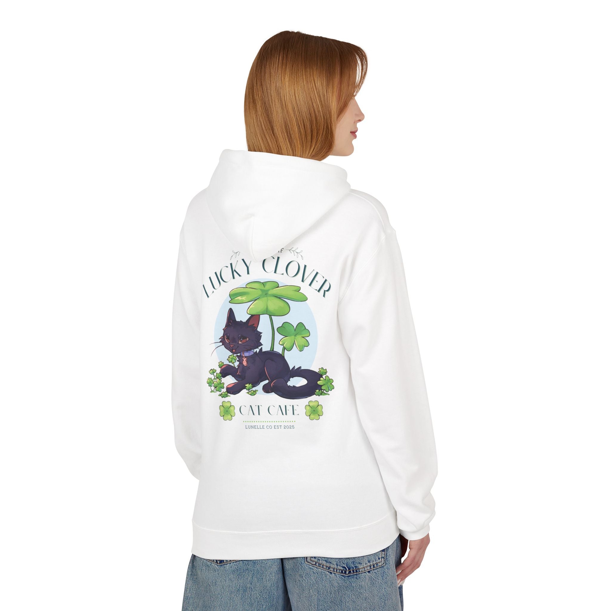 Lucky Clover Cat Cafe Unisex Hoodie
