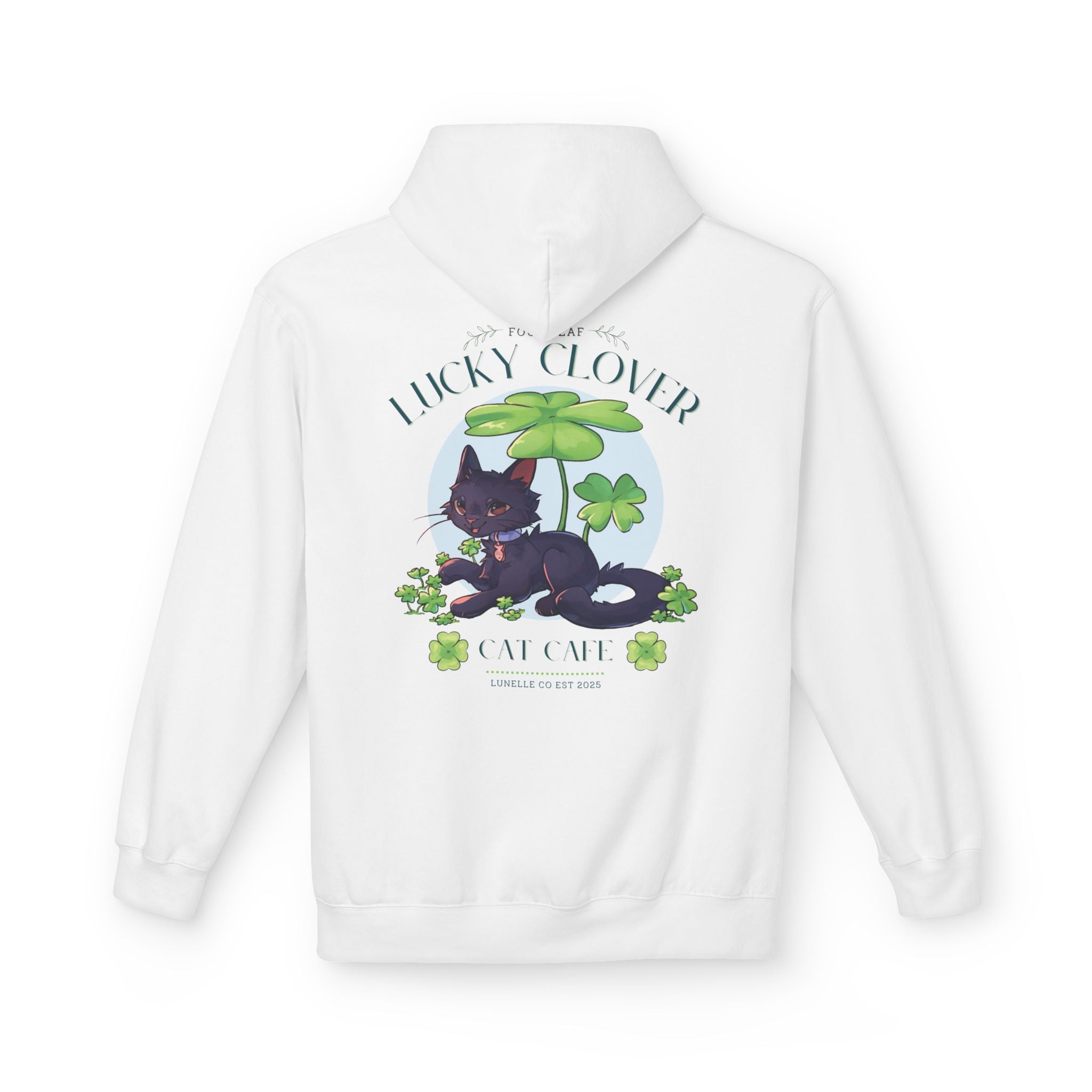 Lucky Clover Cat Cafe Unisex Hoodie